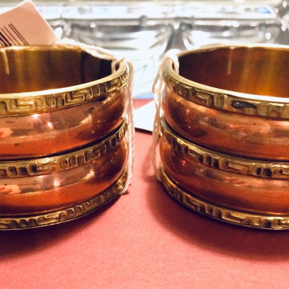 Pair of Copper and Gold NWT Napkin Ring Holders - Picture 3 of 3